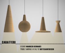 Caratteri, lampade in vimini intrecciato a mano